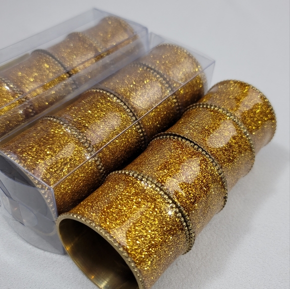 (12) CHRISTMAS SPARKLE Metal Napkin Rings By Bed Bath & Beyond - Picture 4 of 8